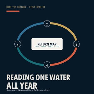 Field Deck 04 cover for Reading One Water All Year, built around the Return Map system for revisiting familiar water.
