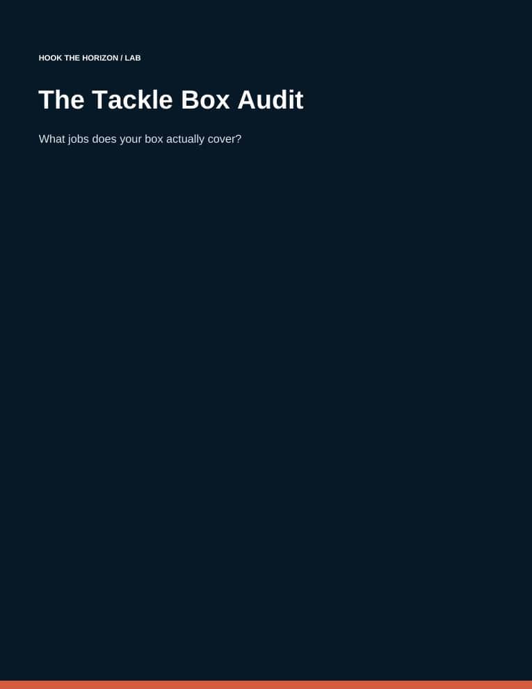 The Tackle Box Audit — the actual Edition cover page, showing the twelve-jobs framing and the "who this is not for" note