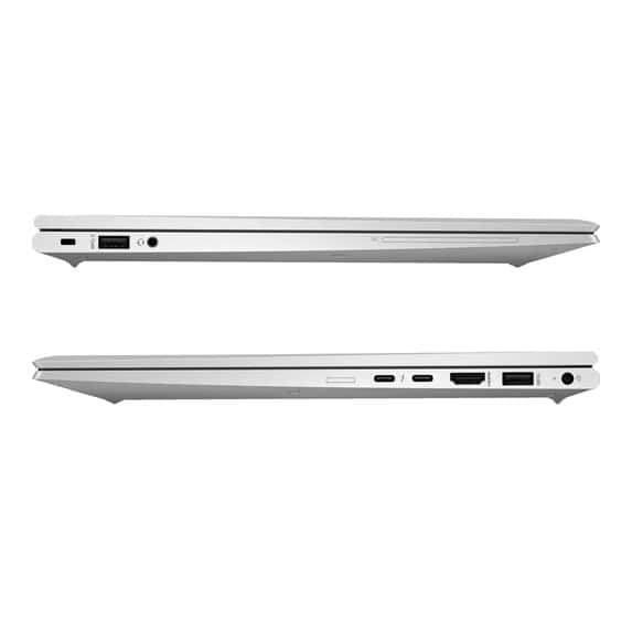 Ordinateur portable fin avec ports USB, HDMI et lecteur de carte SD, idéal pour la bureautique et le divertissement.
