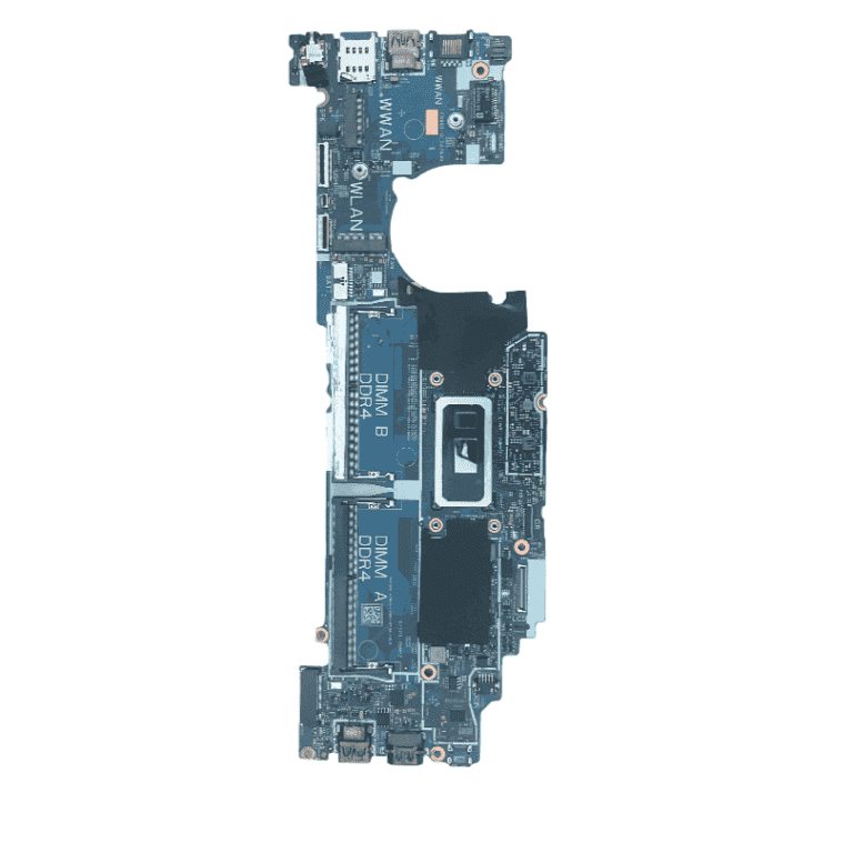 Carte mère d'ordinateur avec composants électroniques visibles, utilisée pour la réparation ou la construction de PC.