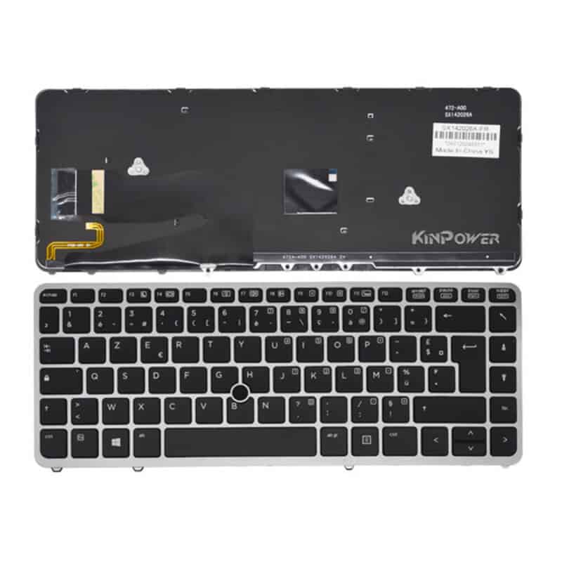 Clavier d'ordinateur portable noir avec touches QWERTY, vue de dessus, pour réparation ou remplacement.