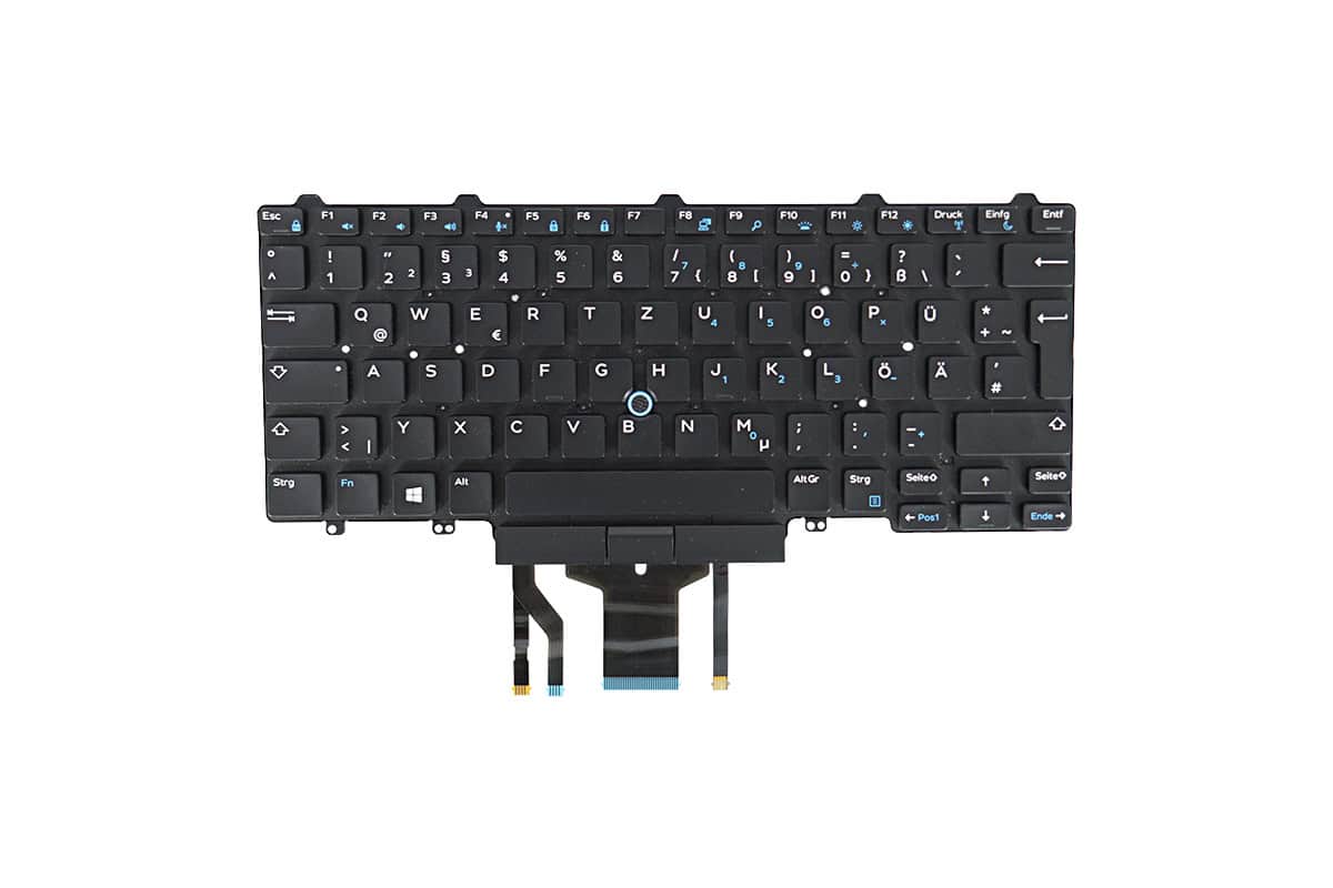 Clavier allemand pour ordinateur portable DELL parmi les modèles suivants : E5450, E5470, E7450, E7480, E7490.