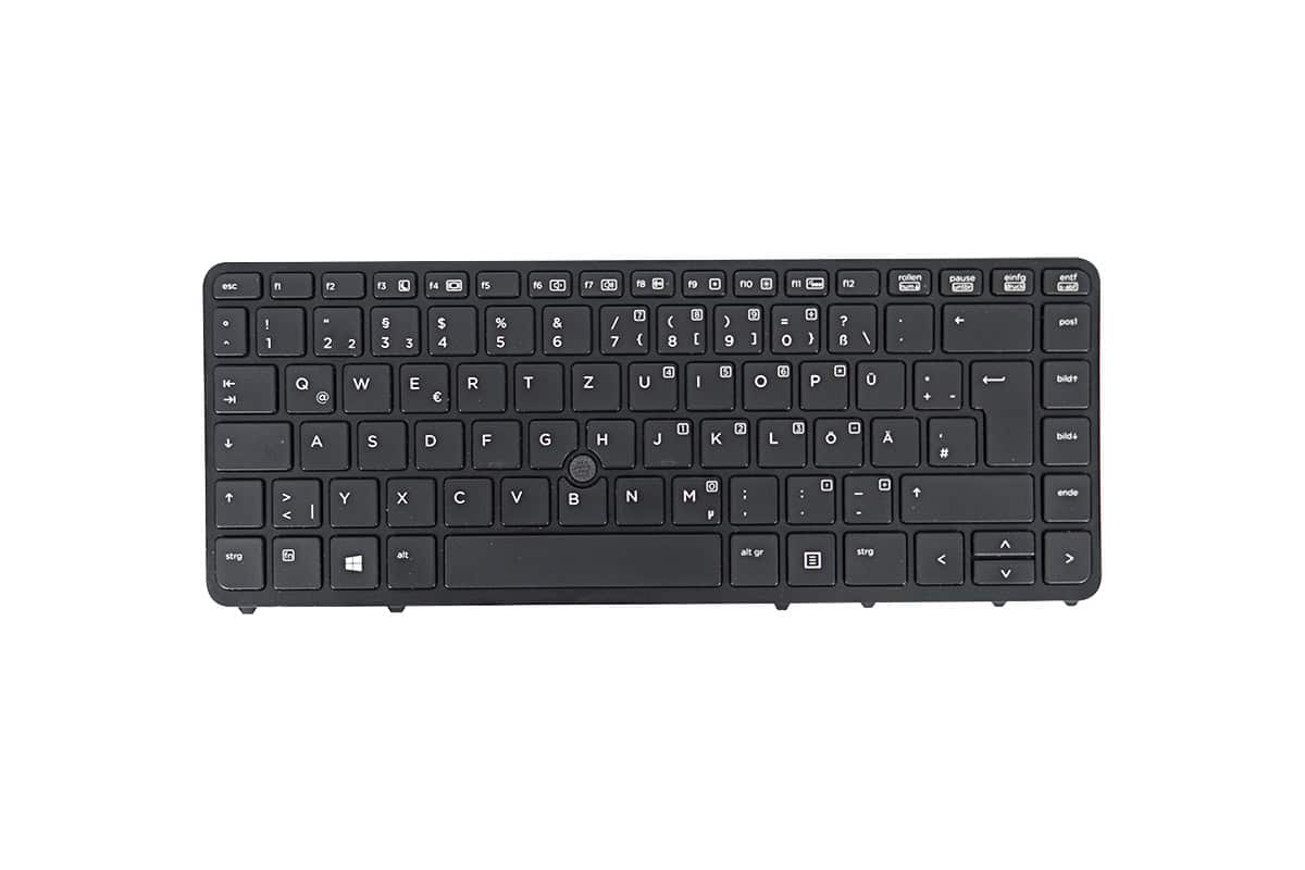 Clavier allemand pour ordinateur portable HP parmi les modèles suivants : 840 G1, 840 G2, 850 G1, 850 G2.