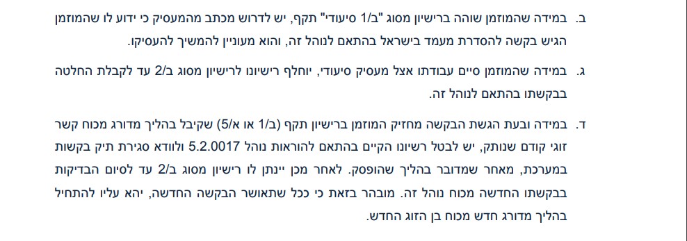 applying for partner visa in Israel while having another visa - specific cases