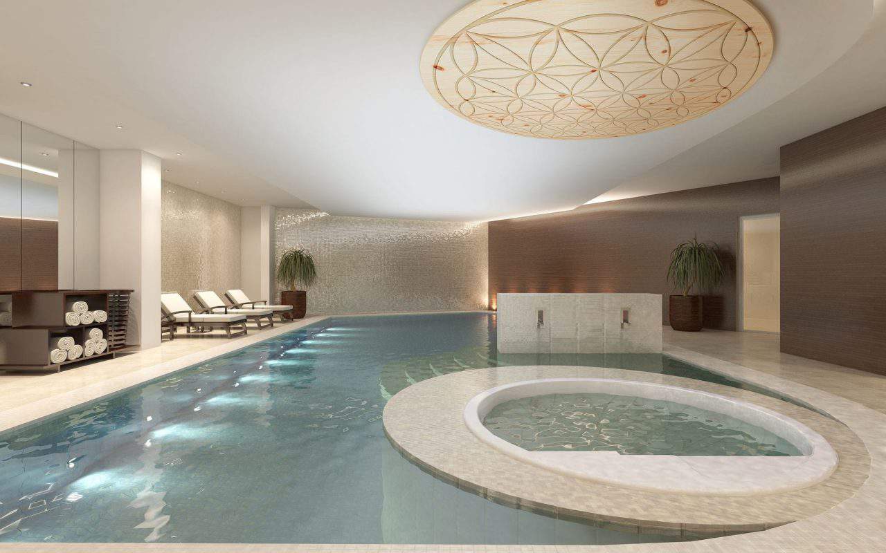 zirbenwand deckendekor pool istock vlajs