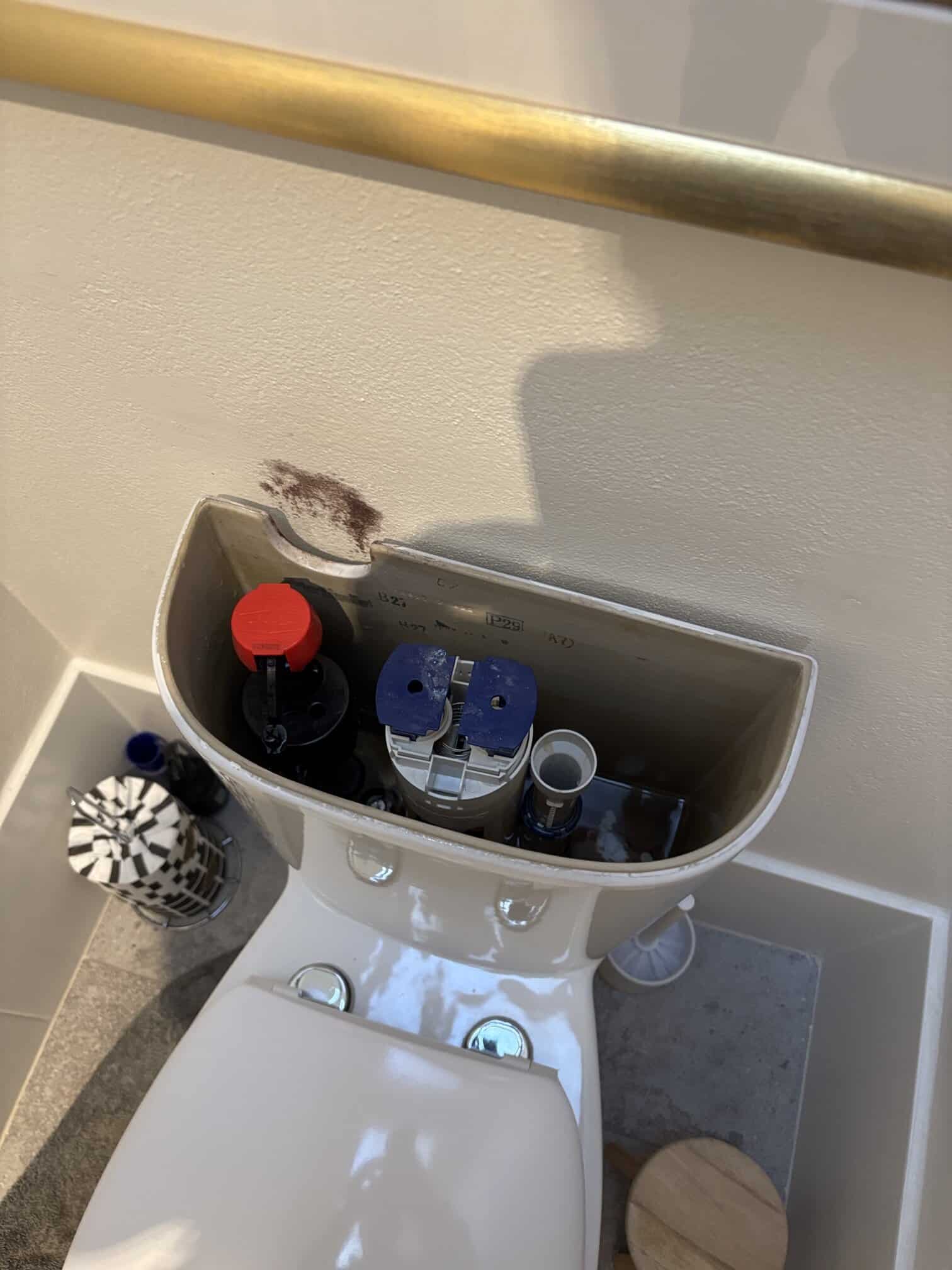 New adjustable cistern inlet valve installed in Scullin toilet