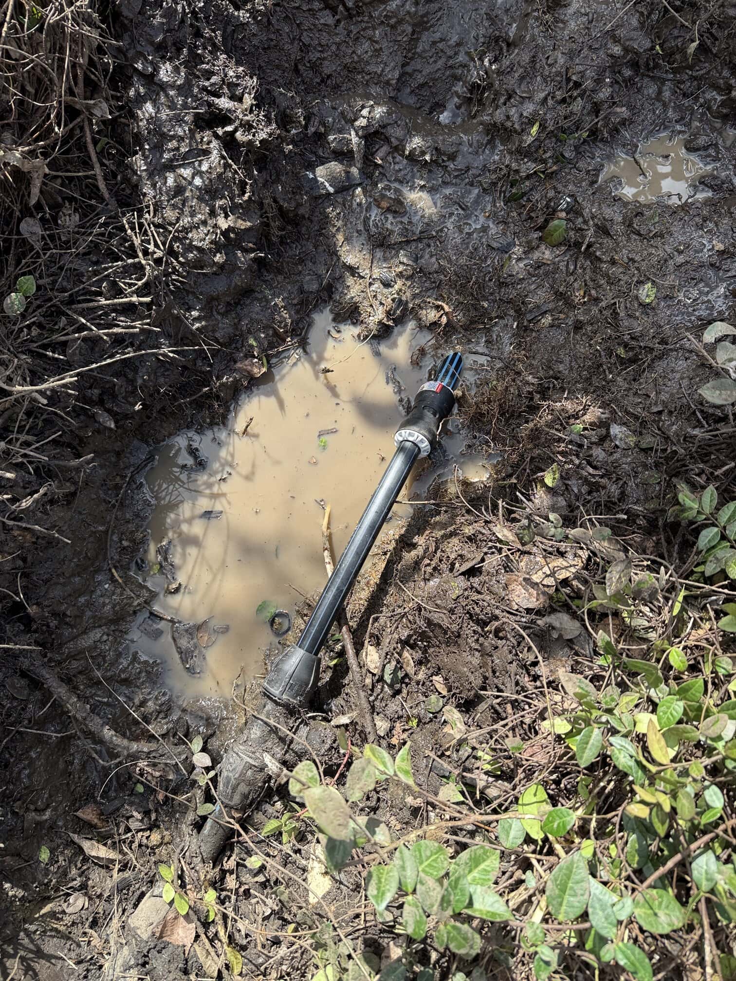 Repaired water main with new PE100 pipe and Plasson fittings installed.