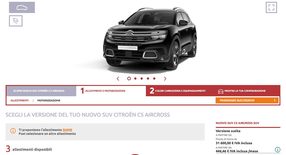 citroen c5 configuratore