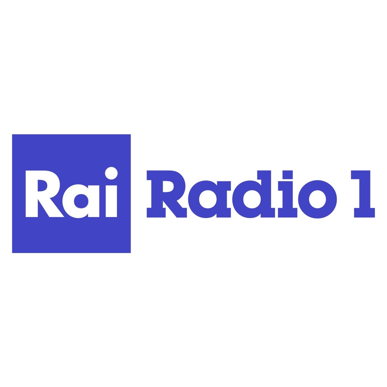 logo RAI RADIO 1 blu su sfondo bianco