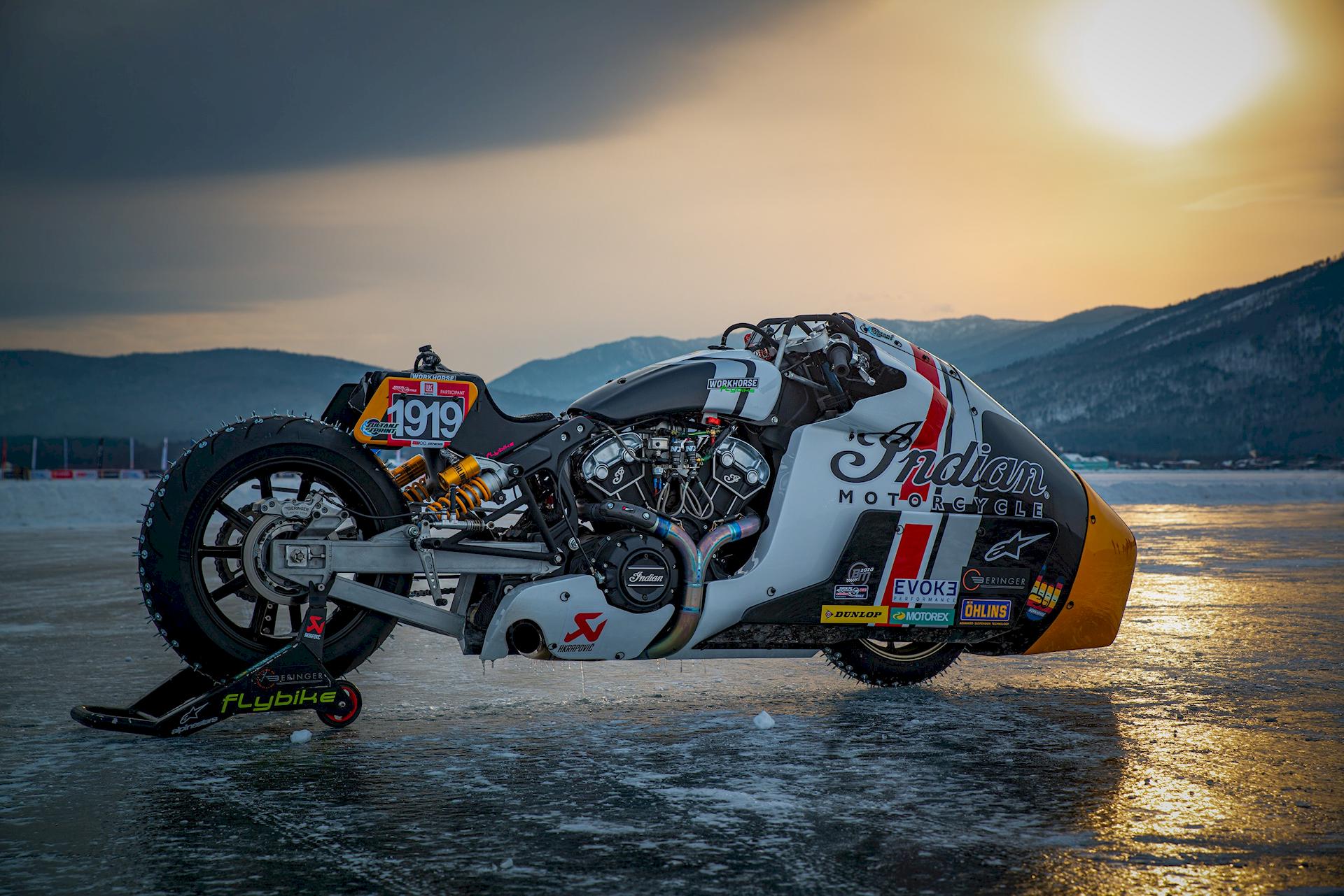 Indian Scout Bobber Appaloosa v2.0 Baikal Mile Ice Speed Festival 2020