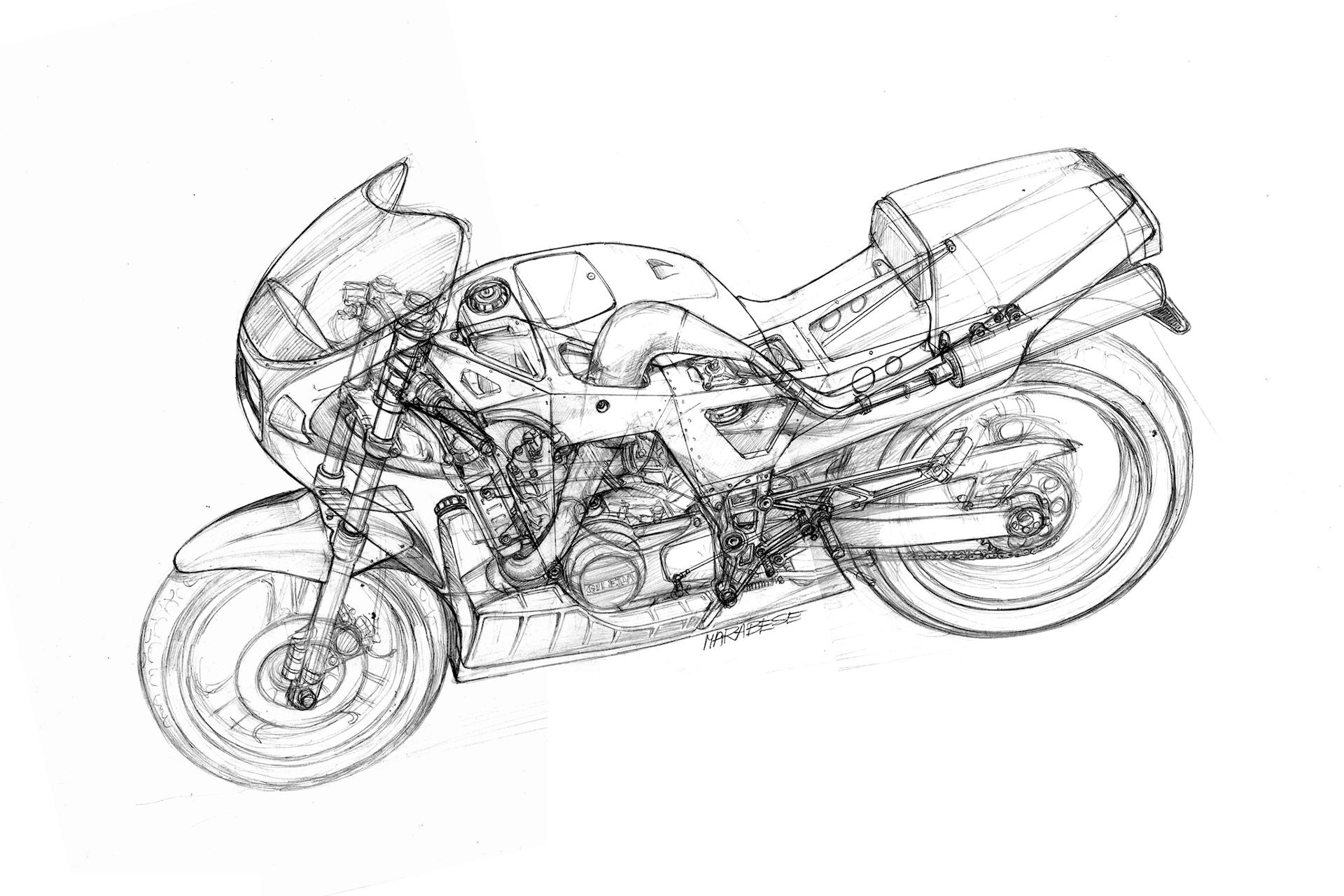 Gilera KK 125 disegno Luciano Marabese