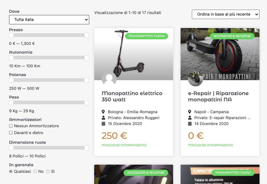 monopattini elettrici usati