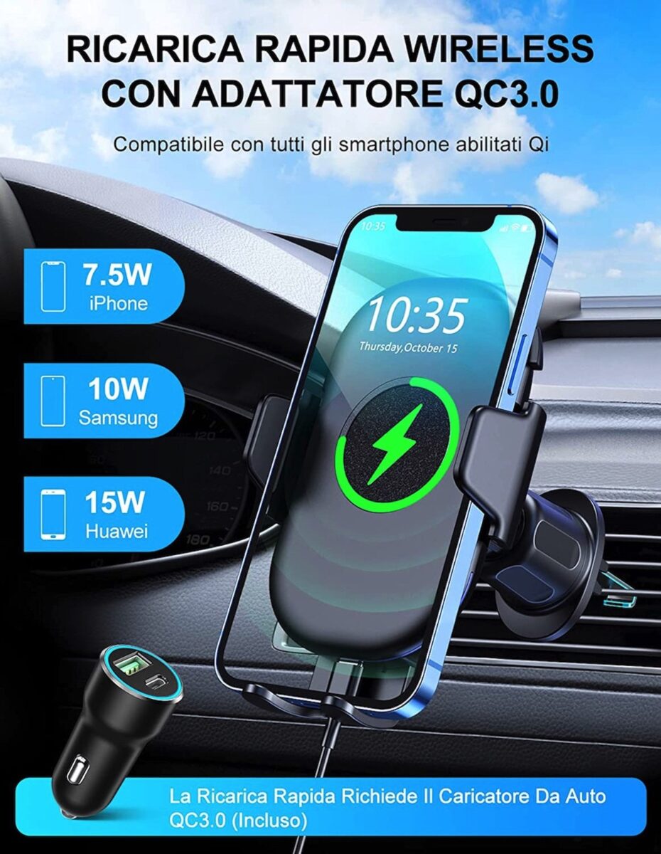 ricarica wireless da auto