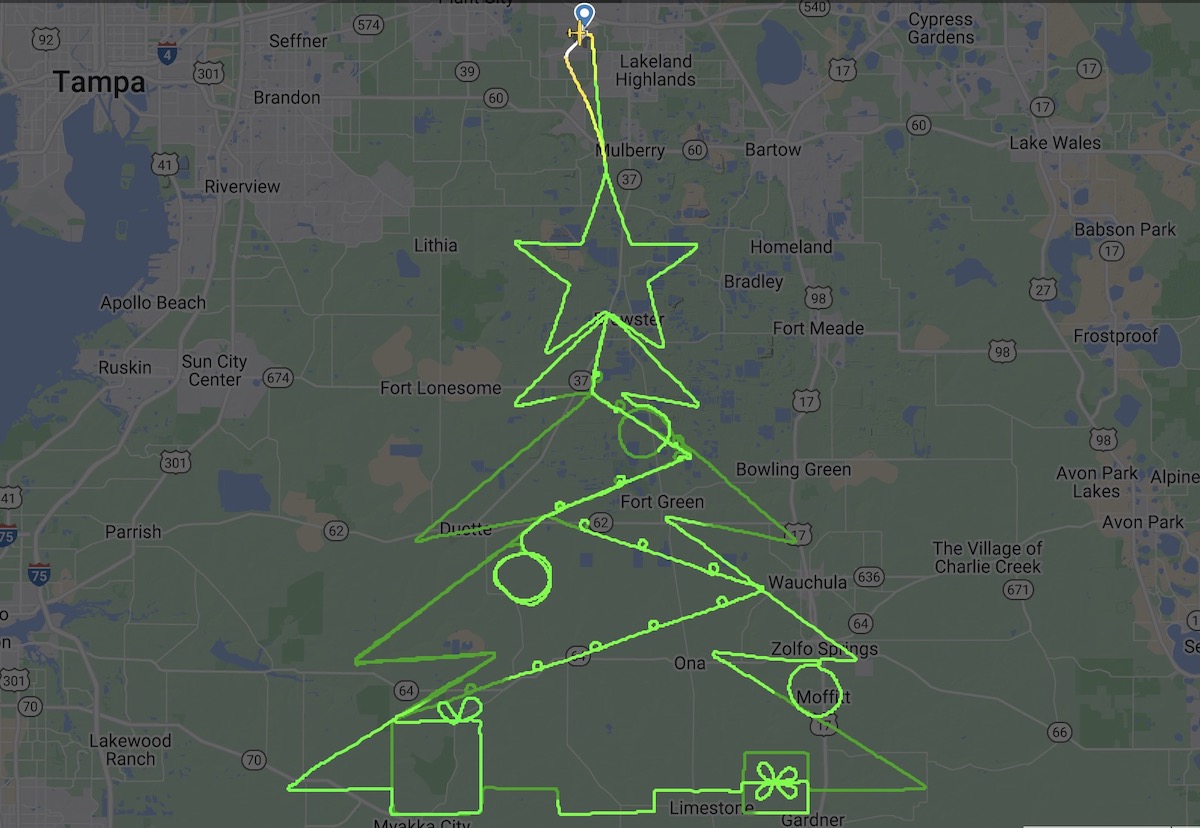 albero natale aereo