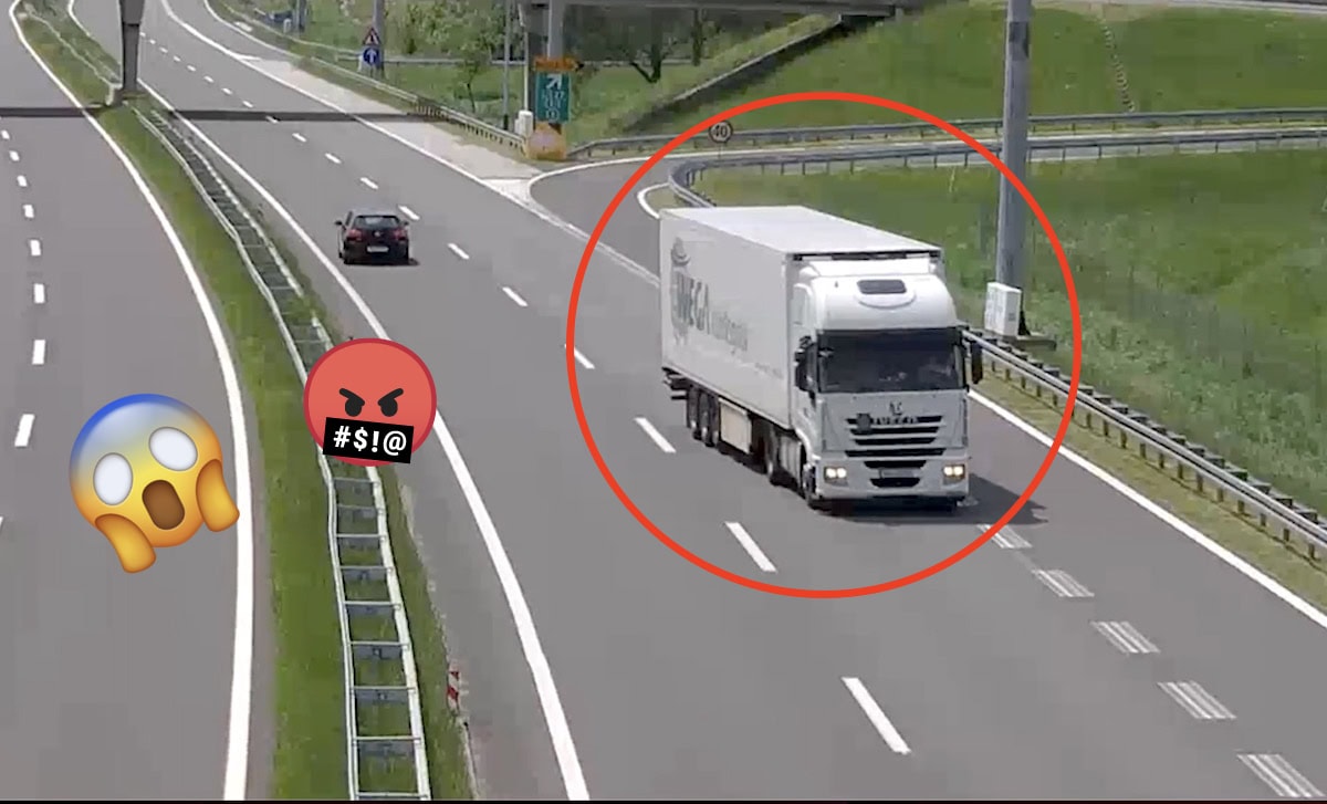 camion viaggia in contromano in autostrada