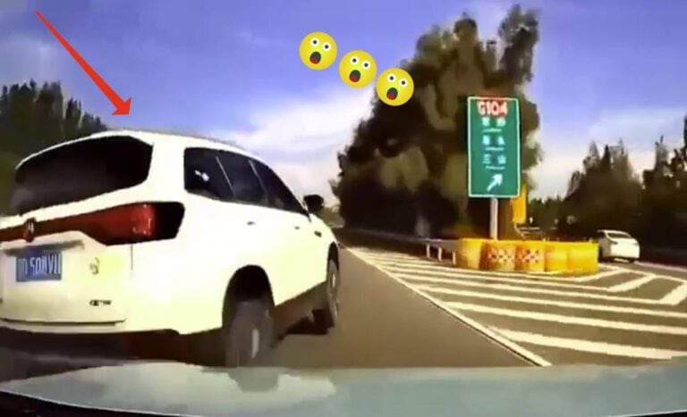 SUV vuole uscire dall’autostrada all’ultimo istante: cosa mai potrà capitare di male?