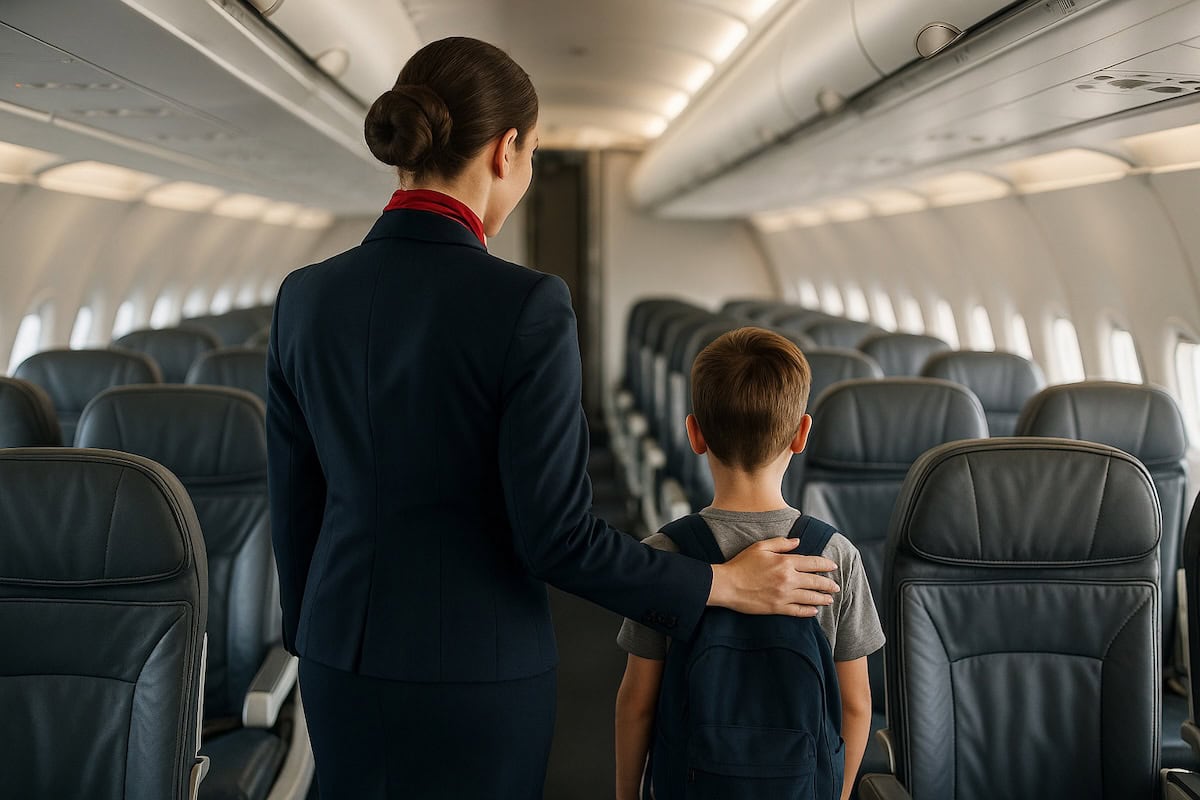 minore non accompagnato in aereo