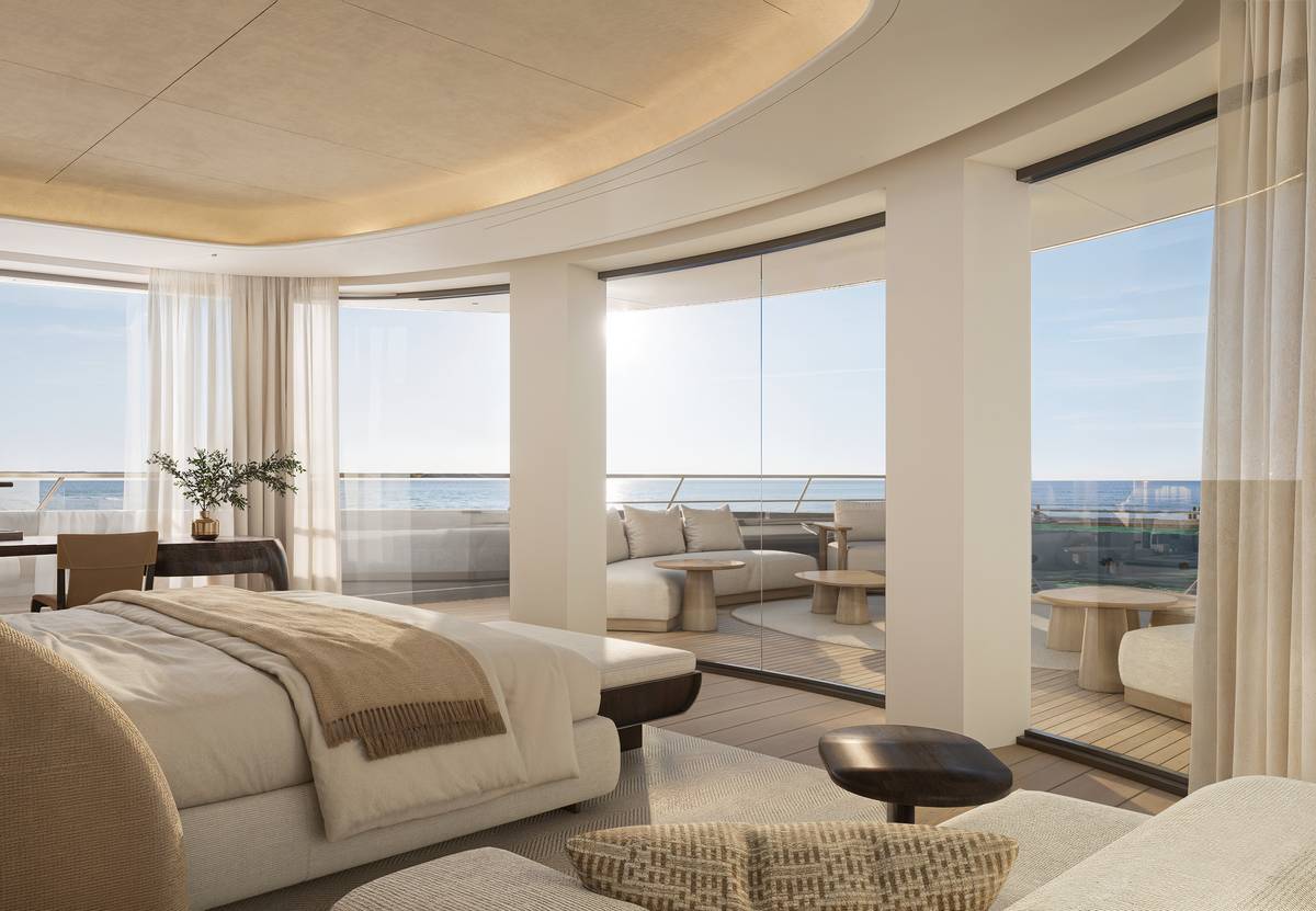 Cabina armatoriale Baglietto Vesta56 con vetrate panoramiche