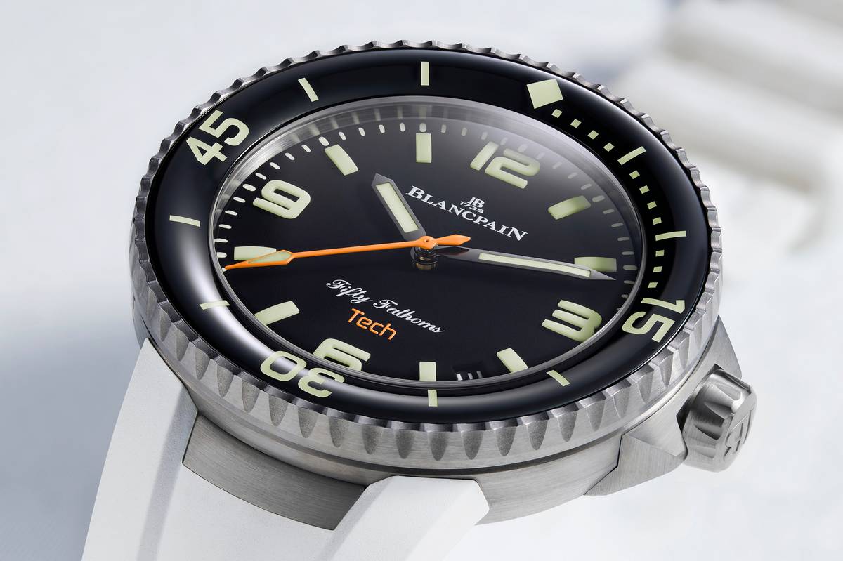 Il quadrante del Blancpain Fifty Fathoms Tech 45 mm