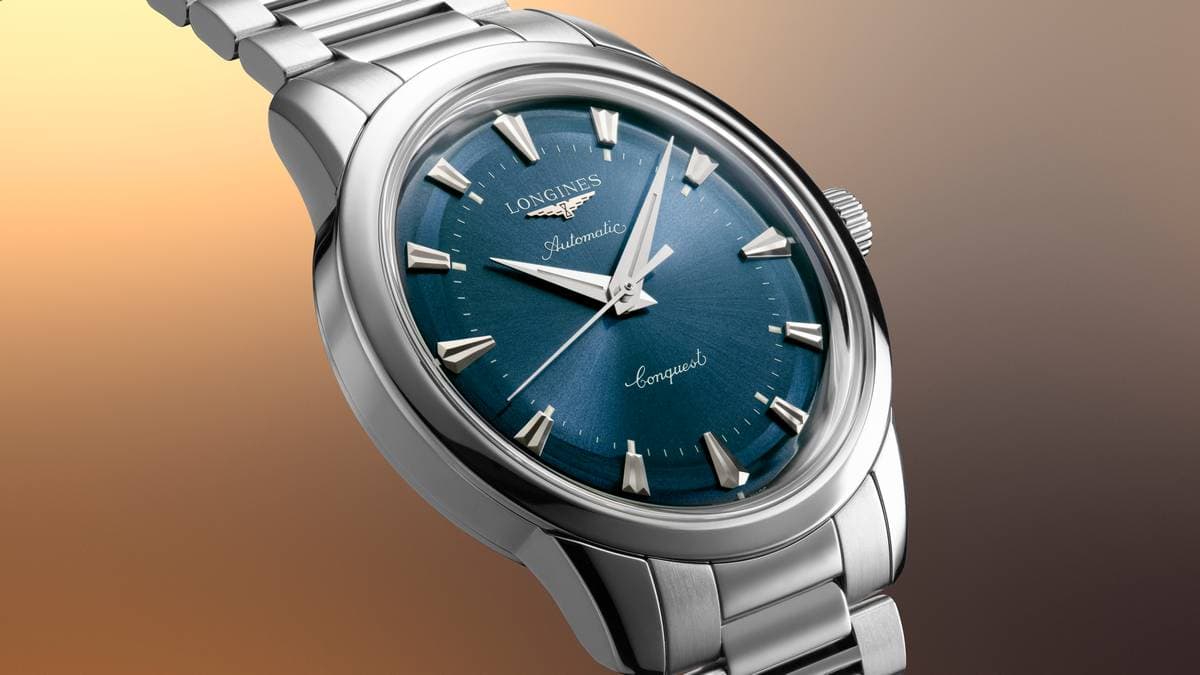 Quadrante blu con indici argento, elegante, perfetto per Longines Conquest Heritage 2025