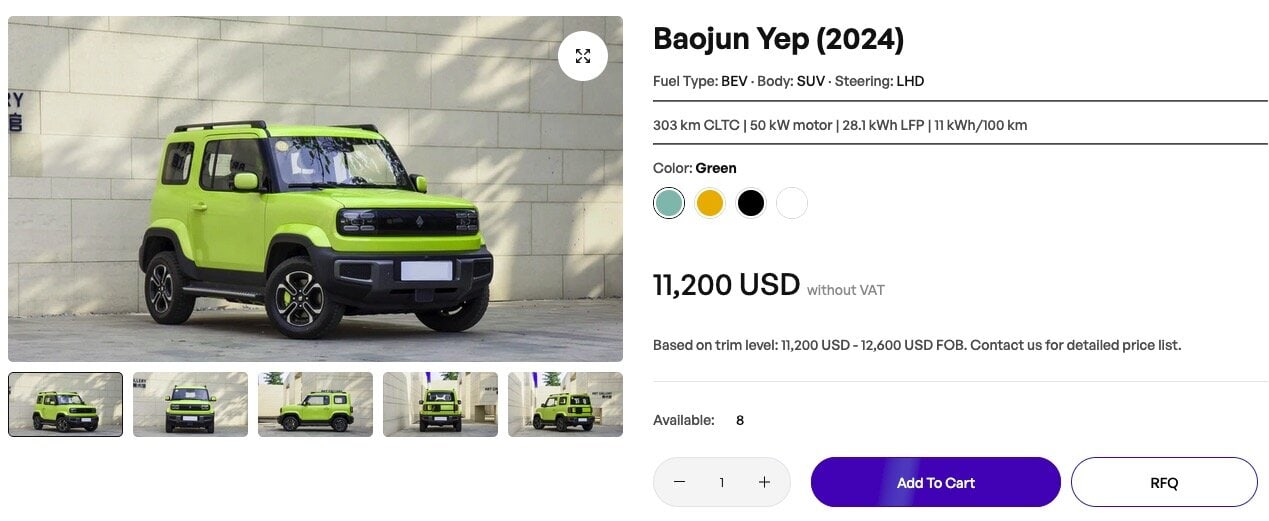Baojun Yep in vendita su China EV Marketplace