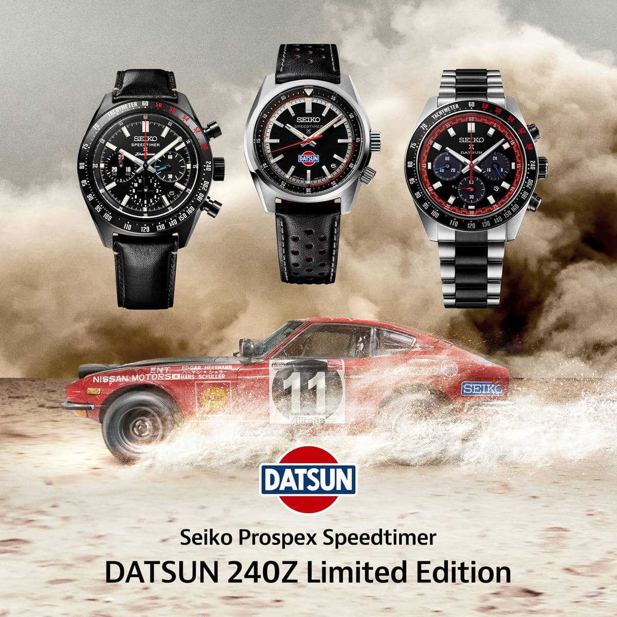 Orologio Seiko Prospex Speedtimer DATSUN 240Z Limited Edition con design ispirato alle auto da corsa anni '70.