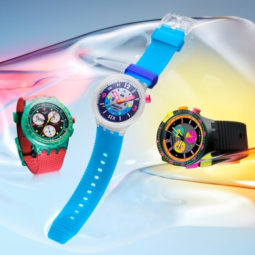 Orologi colorati Swatch con design innovativo e cinturini vivaci, ideali per appassionati di moda e stile trend. Perfetti per aggiungere un tocco di colore al tuo look quotidiano.