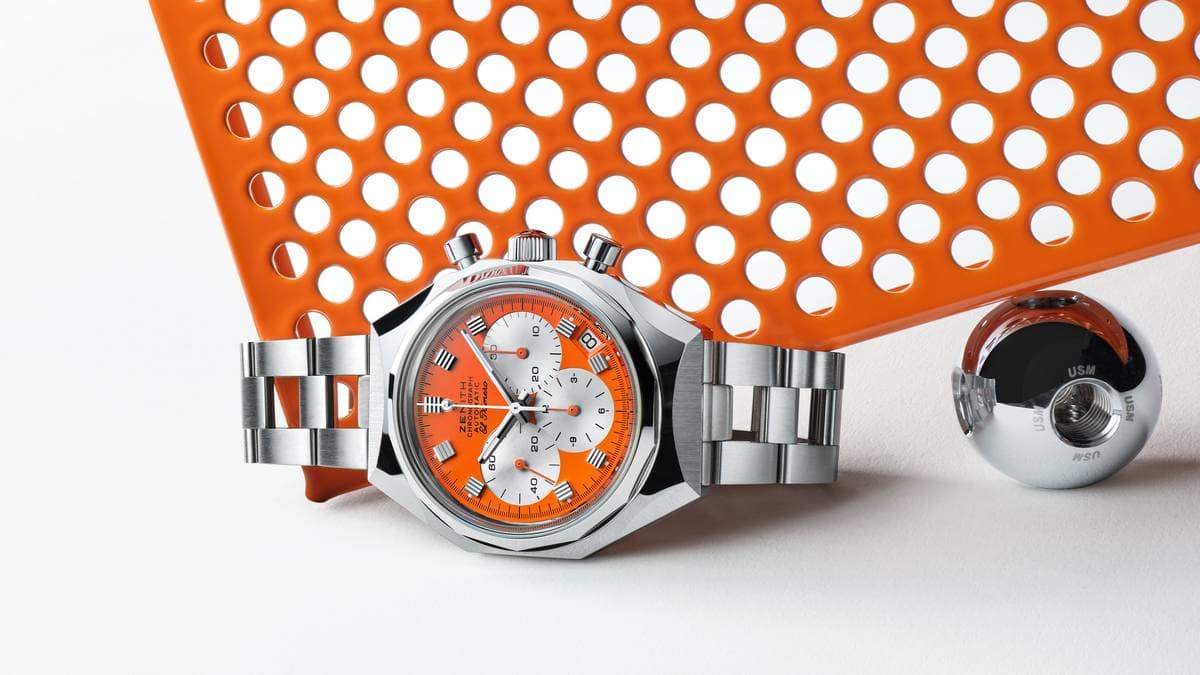 Quadrante arancione Zenith Defy USM cronografo