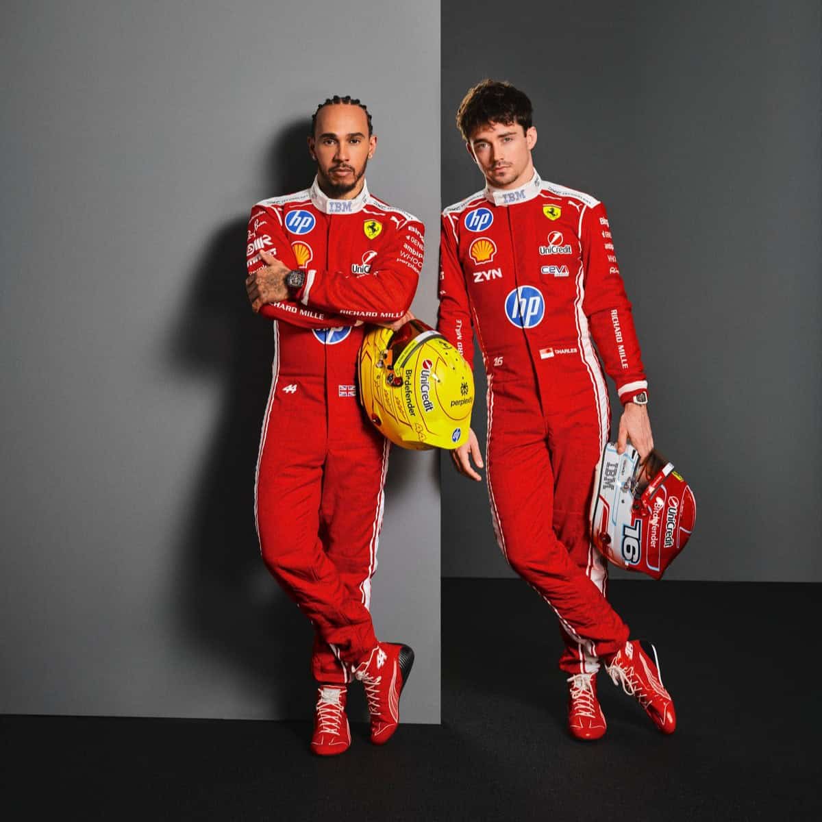 Charles Leclerc e Lewis Hamilton