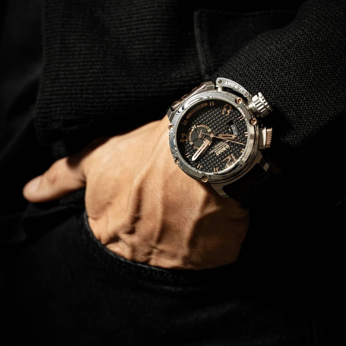 U-BOAT Chimera Damasco Bronze indossato