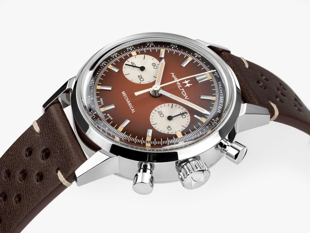Il nuovo Hamilton Chronograph H con quadrante marrone