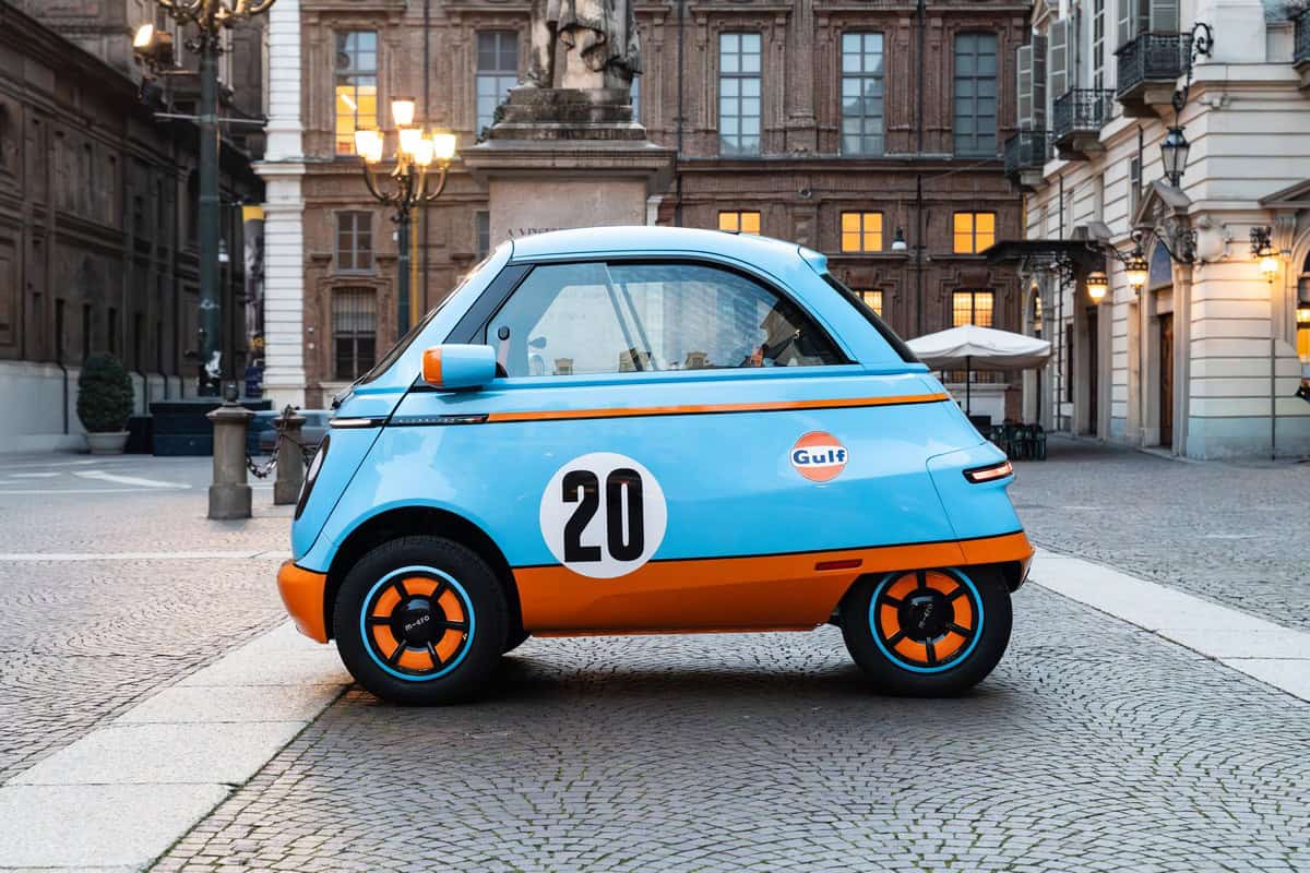 Il design della Microlino one-off tributo Porsche 917K