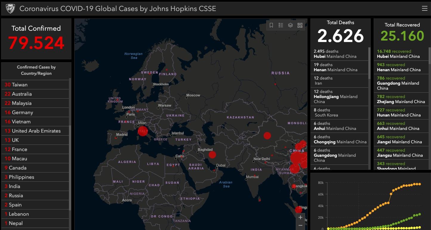mappa coronavirus