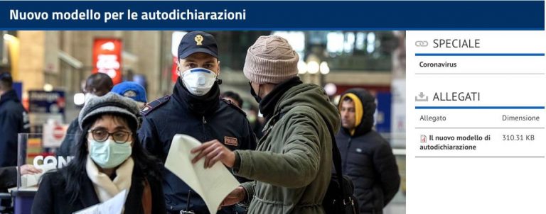 Autocertificazione Coronavirus: link del PDF aggiornato e editabile