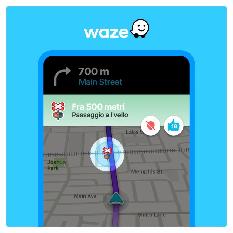 Waze passaggi a livello