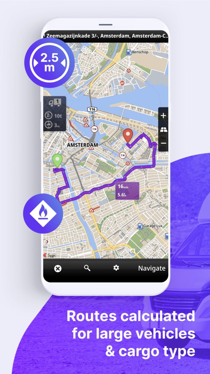 google maps sygic camion