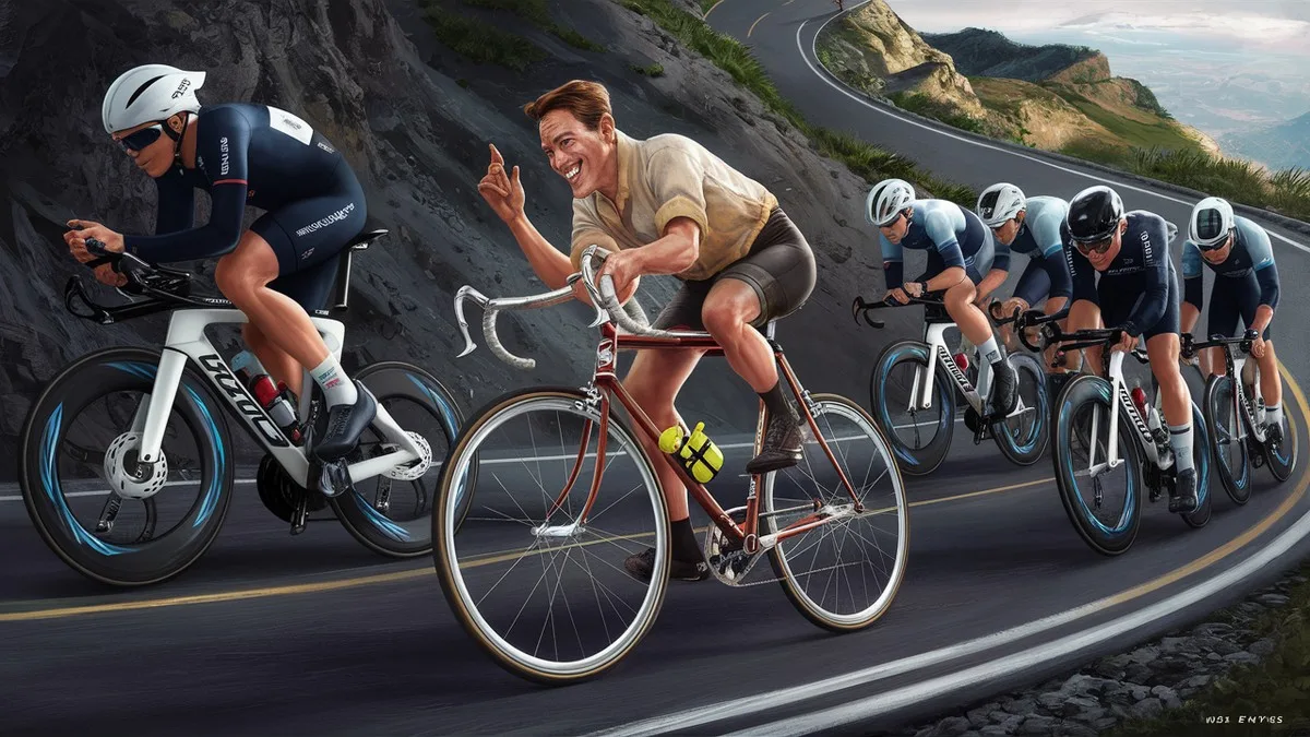 ciclista bici vintage