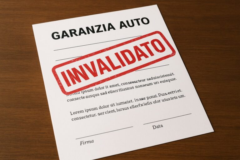 garanzia auto invalidata