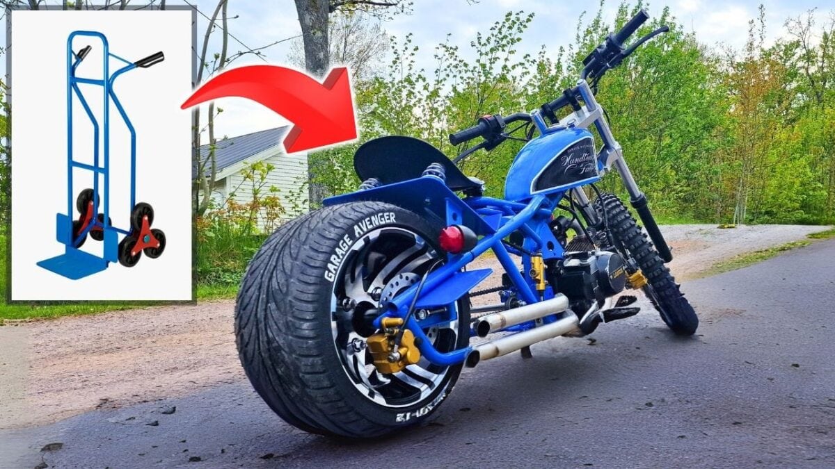 moto custom telaio carrello