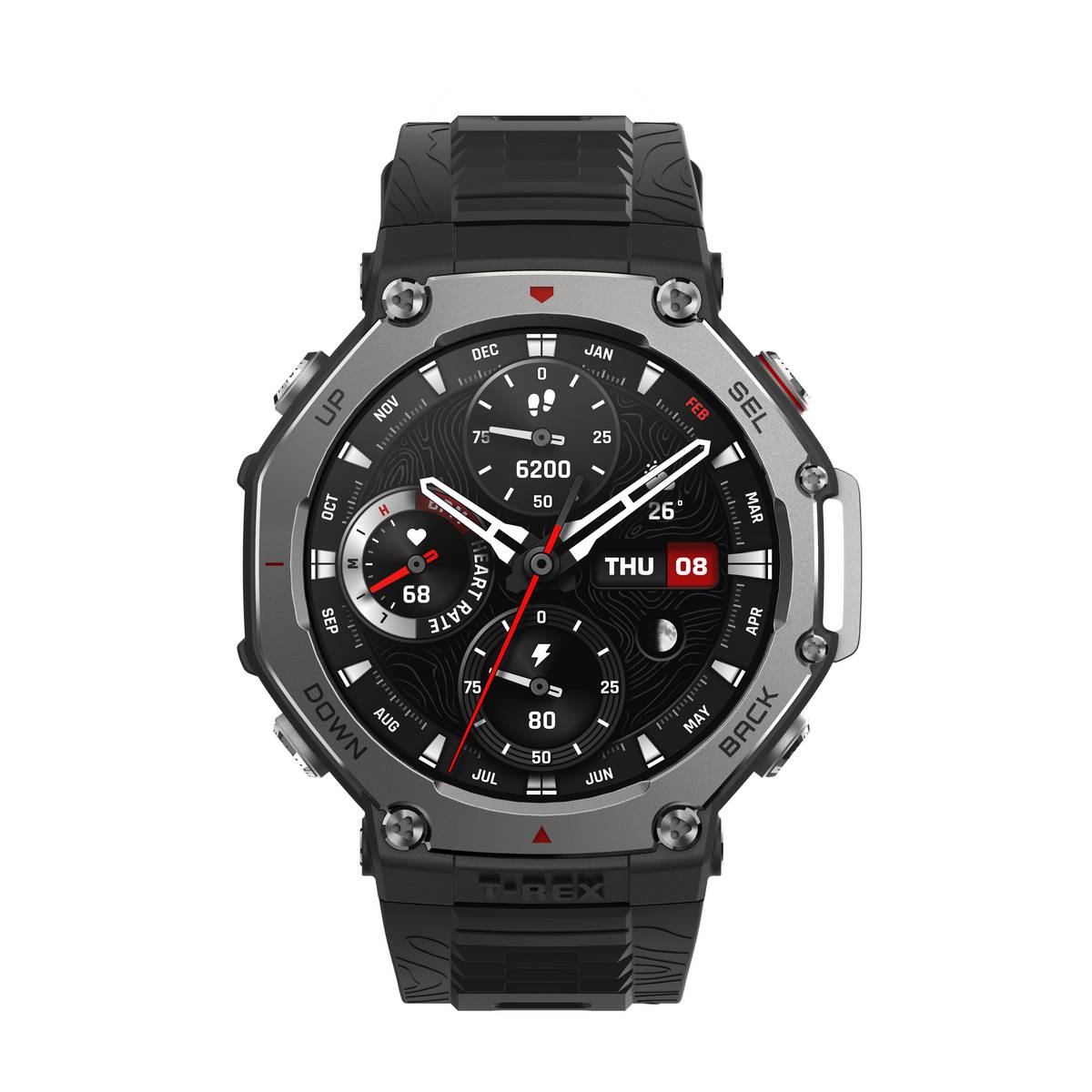Amazfit T-Rex 3 nero, cassa robusta, quadrante digitale multifunzione