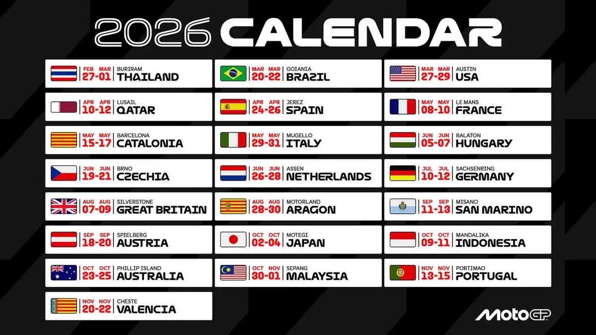 Calendario MotoGP 2026