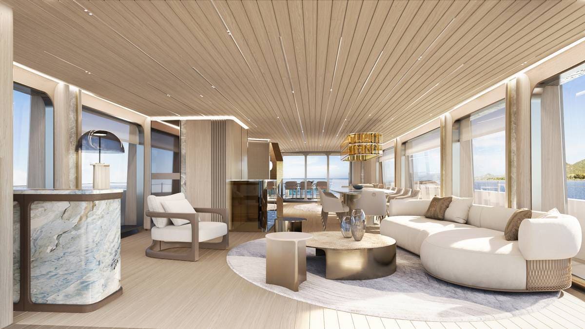 Gli interni firmati Elie Saab dello yacht Maiora 42 Exuma