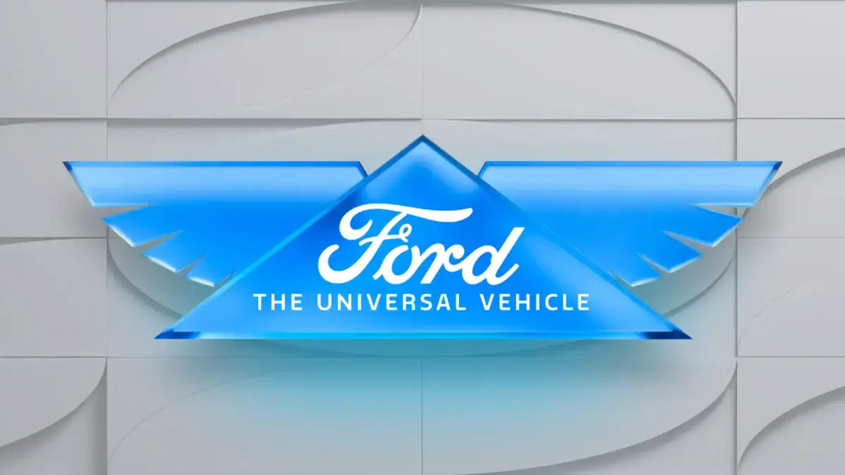 Il logo della Ford Universal EV Platform comparso durante la presentazione