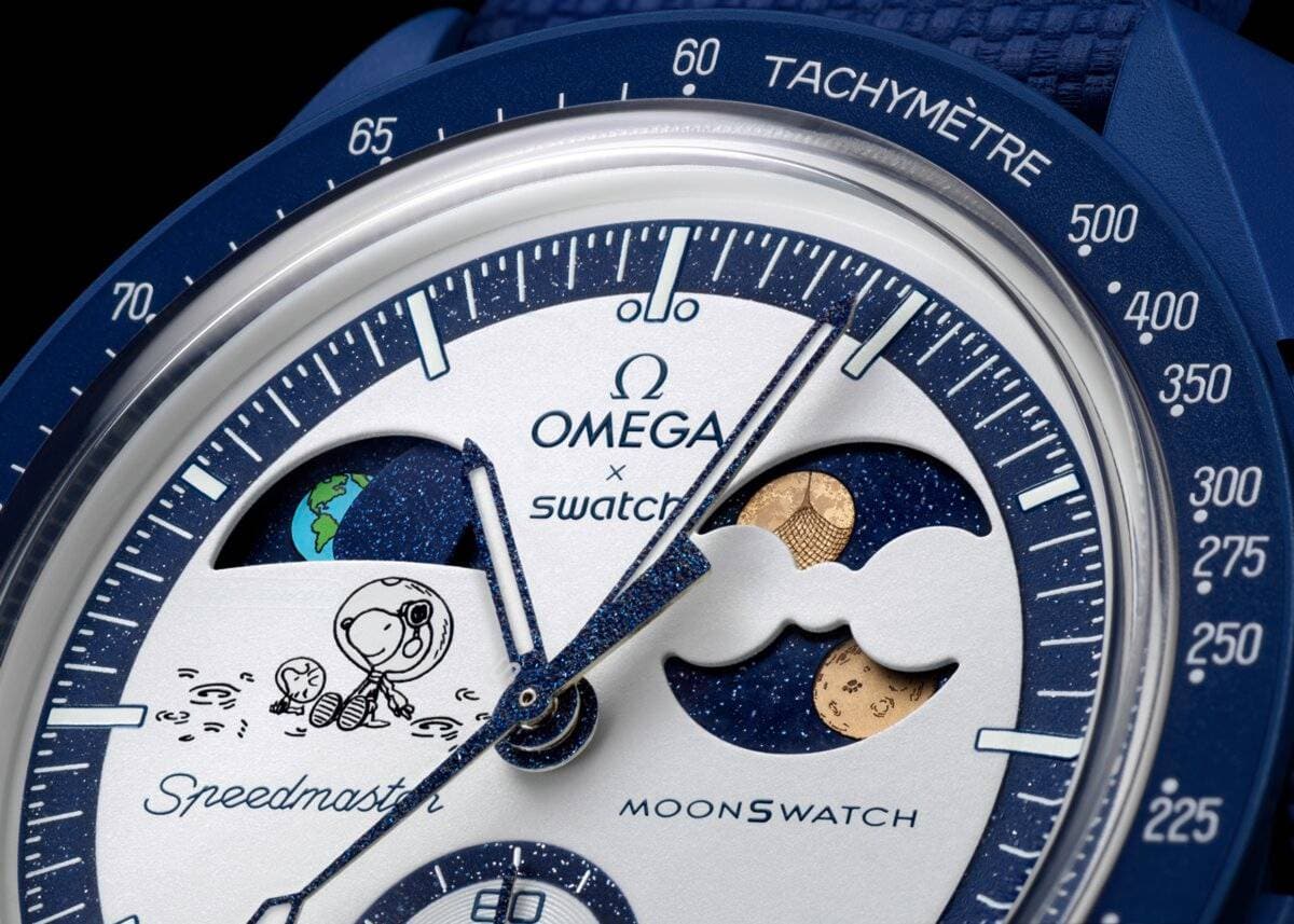 Snoopy sul nuovo Swatch Earthphase Moonshine 2025