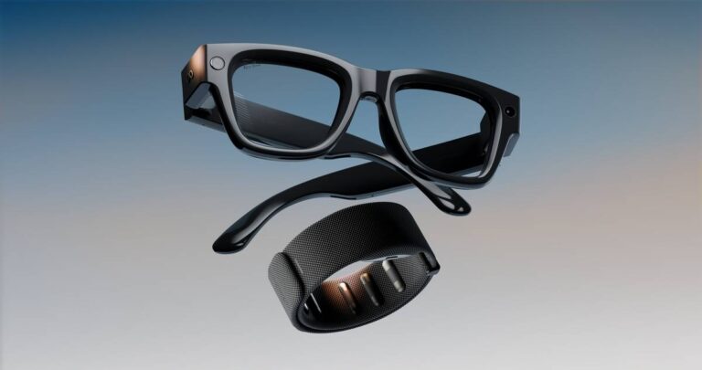 Meta Ray-Ban Display: occhiali da sole tecnologici con braccialetto fitness intelligente innovativo, design moderno e funzionalità avanzate, perfetti per sportivi e appassionati di tecnologia.