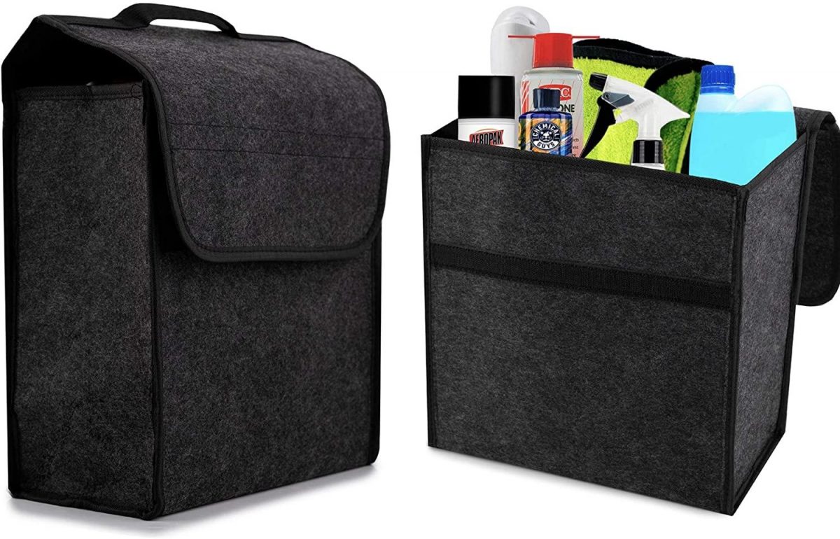 Sport Auto Organizer Per Bagagliaio In Tessuto Con Ricamo - Borsa Portaoggetti Auto 50x25x15 Cm, Stabile E Durevole