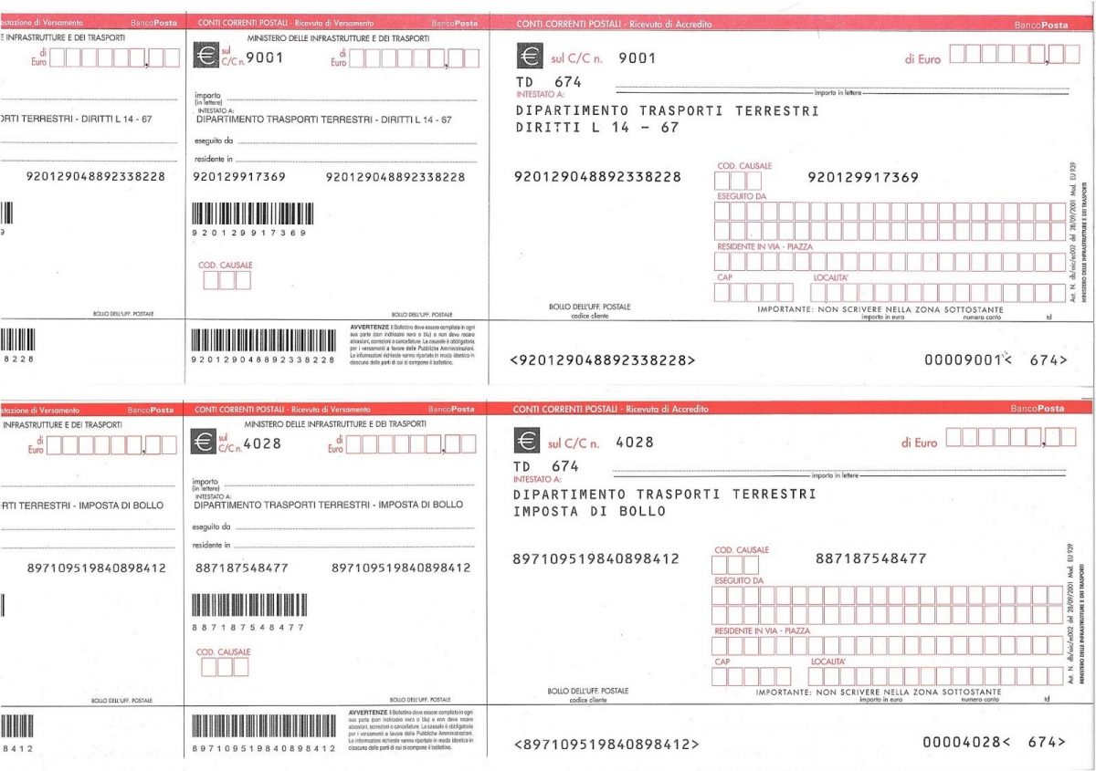 bollettino postale