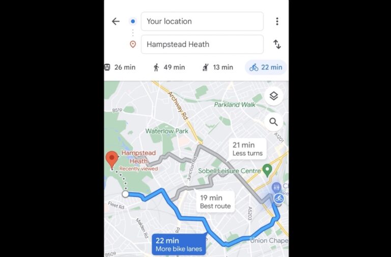 google maps percorsi bici