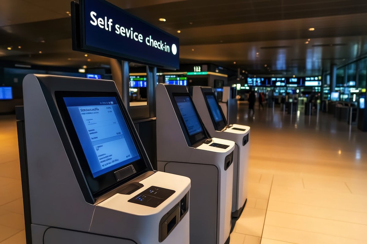 Check-in counter kiosk